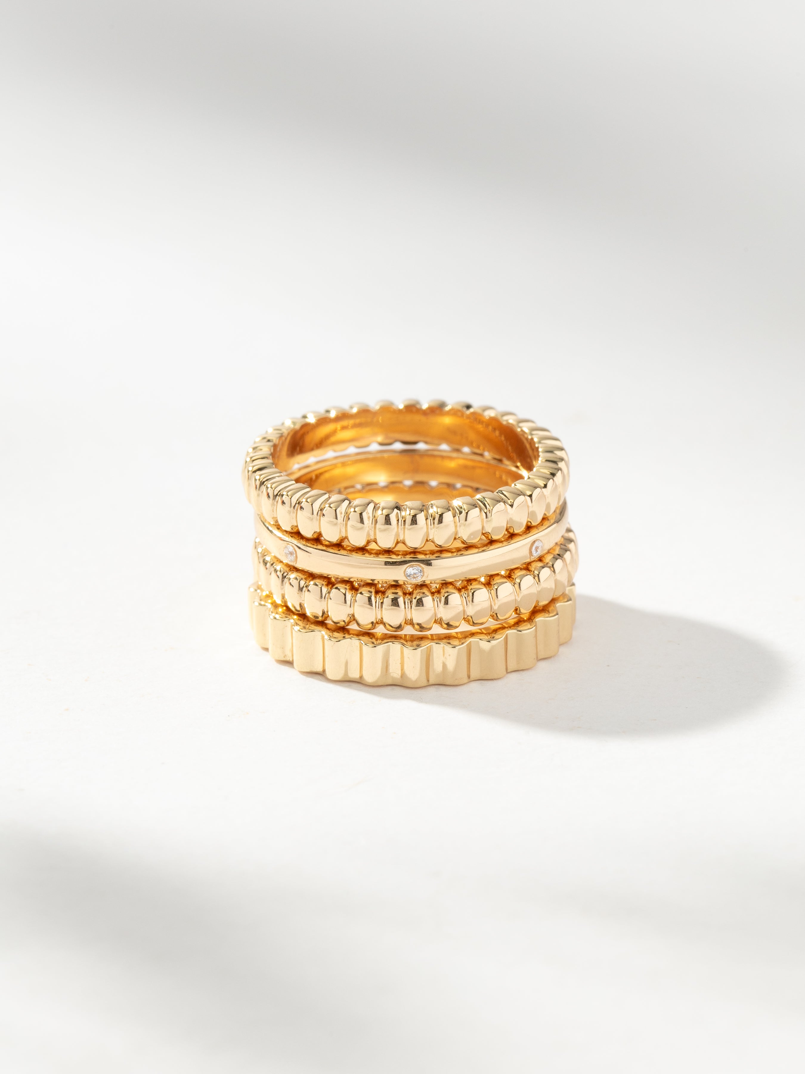 High Tide Ring Set of 4 | Gold Ring Stack | Uncommon James