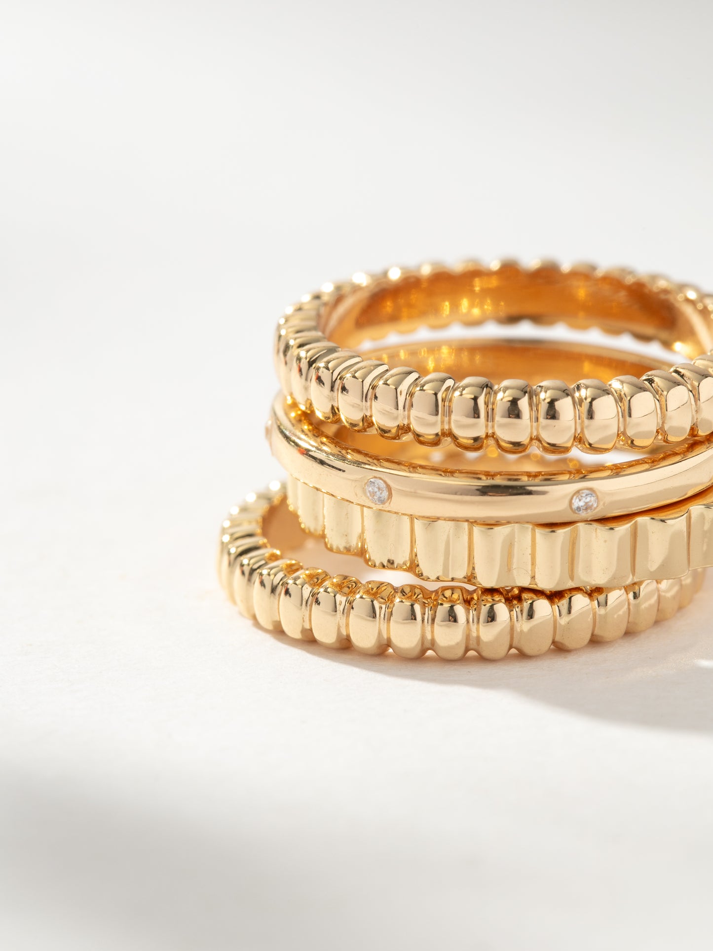 High Tide Ring Stack (Set of 4) | Gold | Product Image | Uncommon James