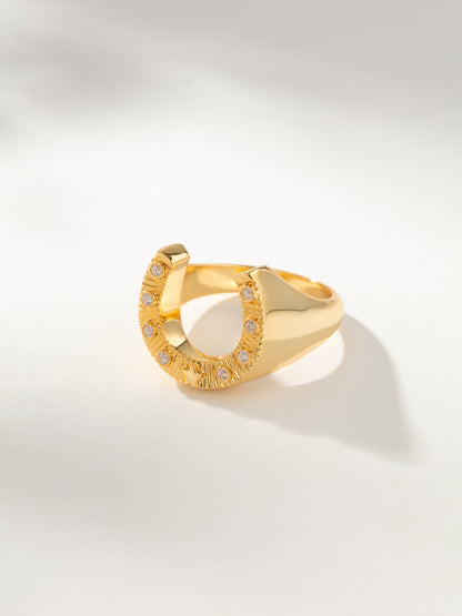 Lucky Horseshoe Ring | Gold | Product Image | Uncommon James