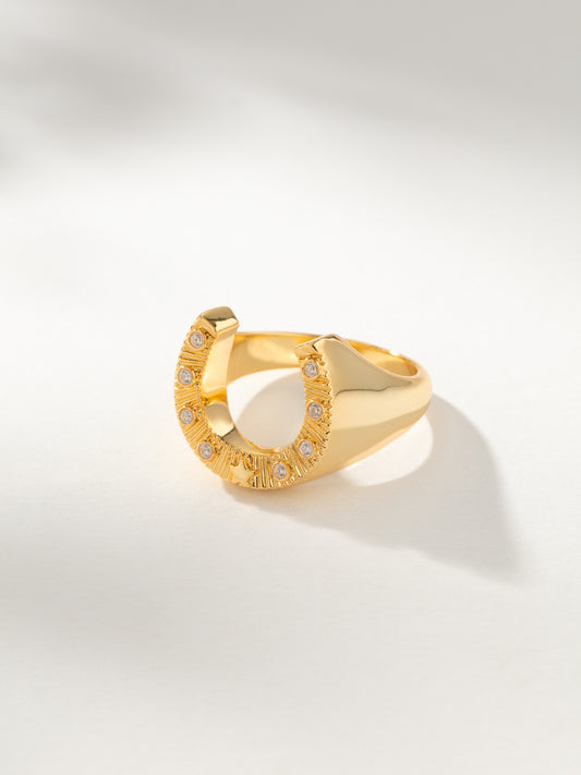 Lucky Horseshoe Ring | Gold | Product Image | Uncommon James