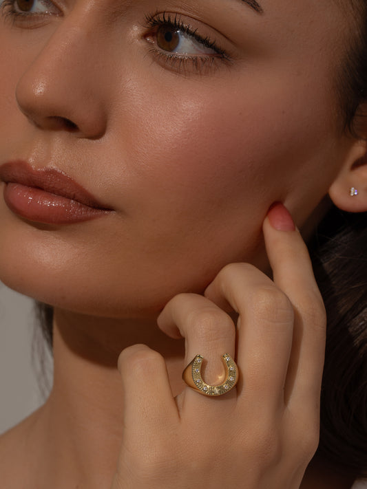 Lucky Horseshoe Ring | Gold | Product Image | Uncommon James