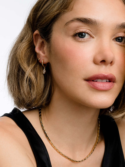 ["Marquise Dangle Huggie Earrings"]