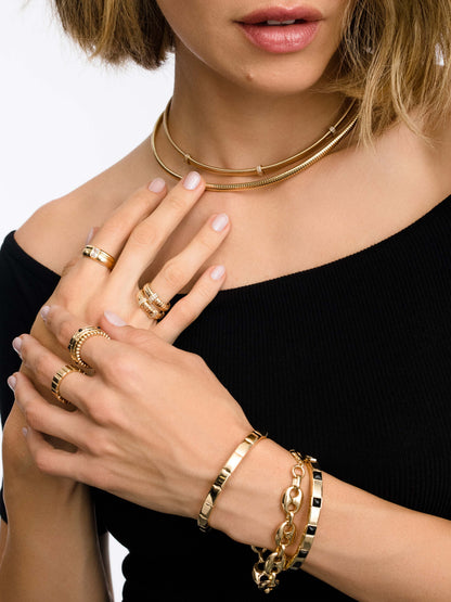 ["Path Ribbed Bangle Bracelet"]