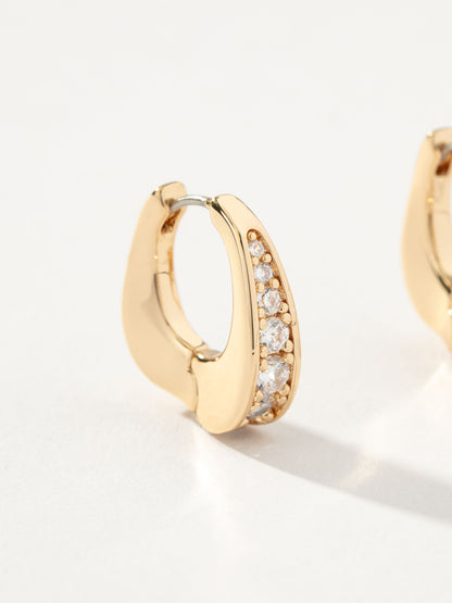 ["Julia Pavé Huggie Earrings"]