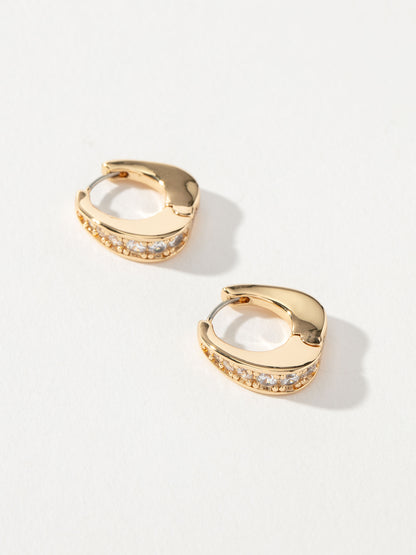["Julia Pavé Huggie Earrings"]