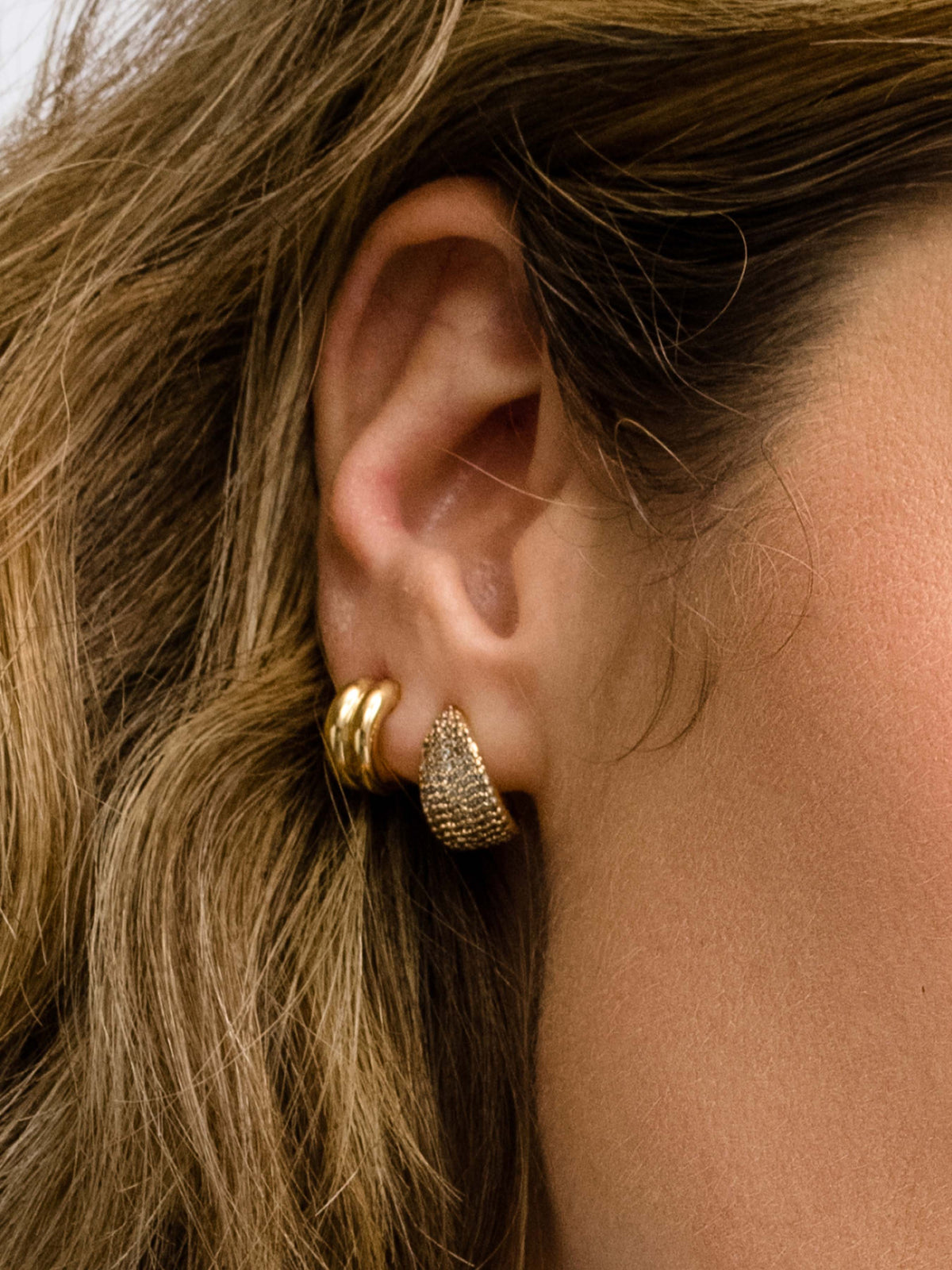 Mini Dawn Pavé Hoop Earrings