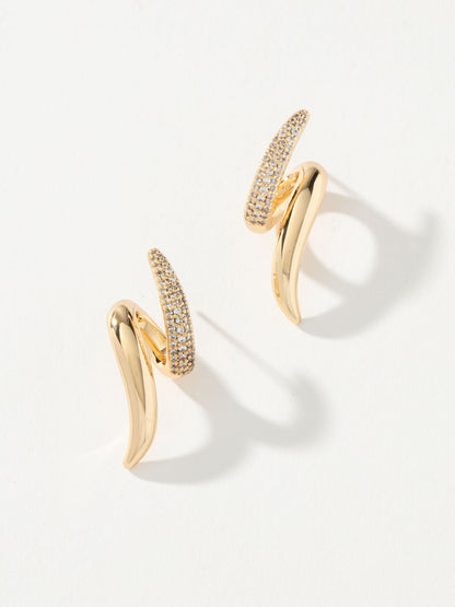 ["Rebel Pavé Earrings ", " Gold ", " Product Image ", " Uncommon James"]