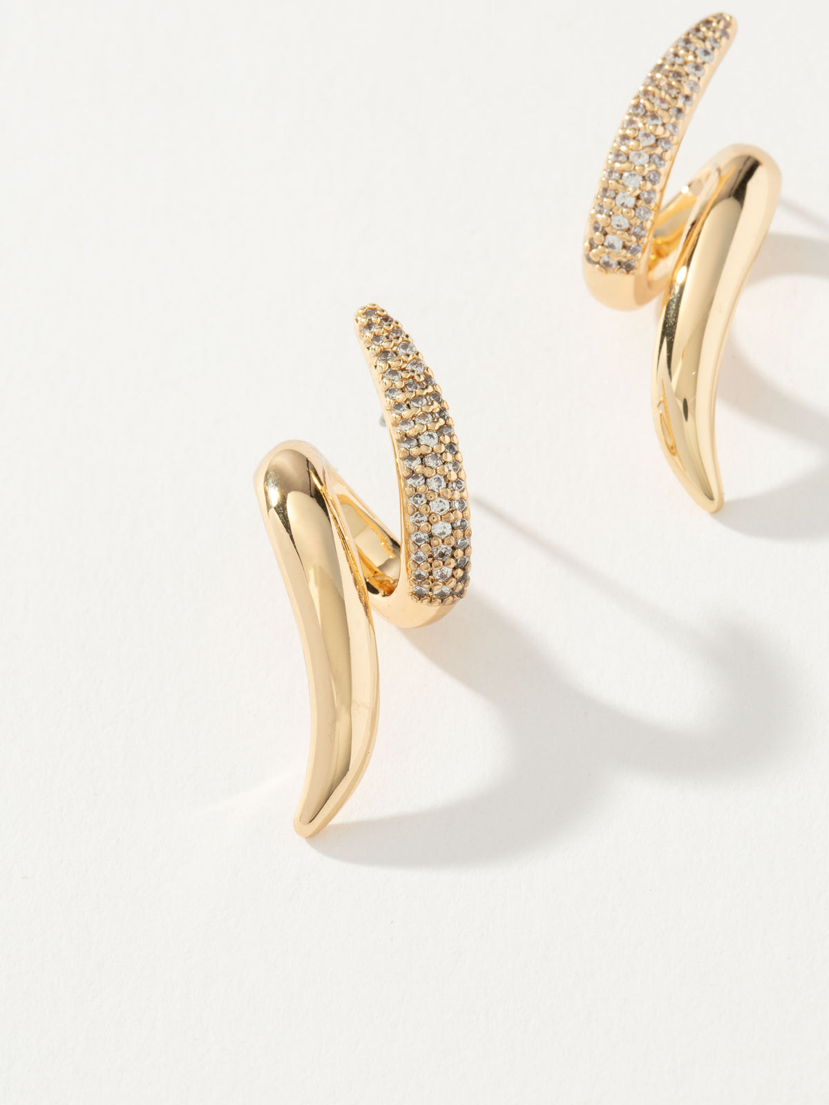 Rebel Pavé Earrings | Gold | Product Image | Uncommon James