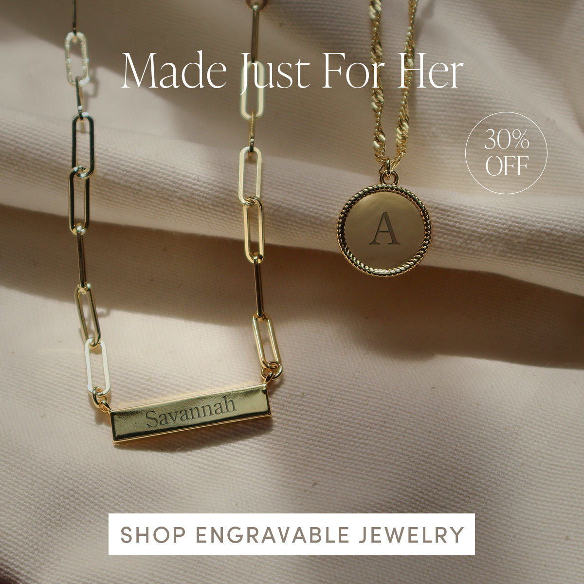 Made Just For Her | 30% Off | Shop Engravable Jewelry | Uncommon James