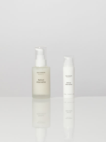 ["Retinol Alternative ", " Full Size / 1.35 fl oz Travel / .50 fl oz ", " Group Image ", " Uncommon Beauty"]