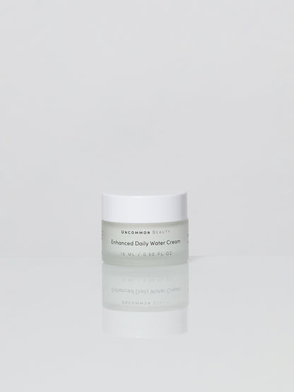 ["Enhanced Daily Water Cream ", " 15 ml // .05 fl oz ", " Product Image ", " Uncommon Beauty"]