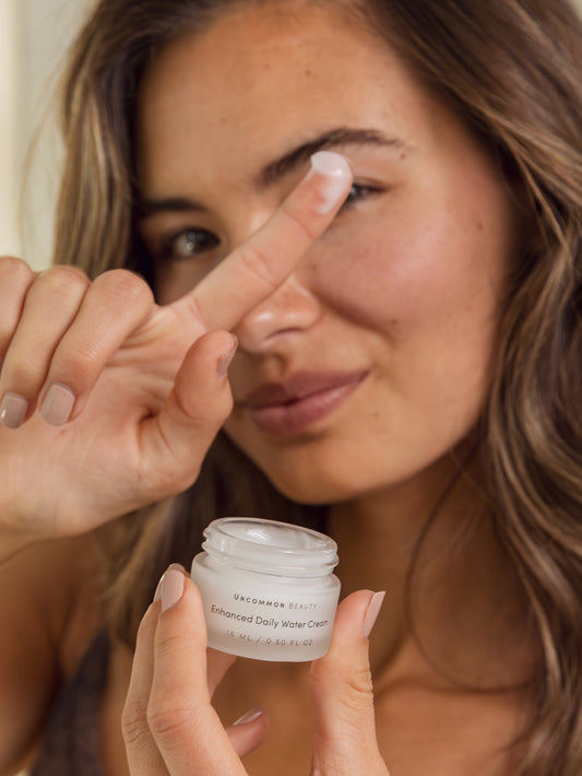 Enhanced Daily Water Cream | Travel / .50 fl oz | Model Image 2 | Uncommon Beauty