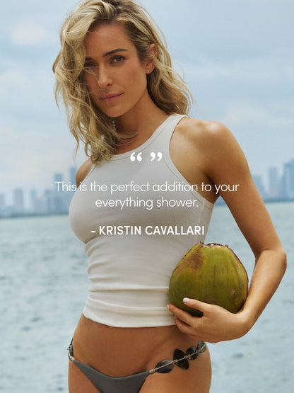 ["Coffee Scrub ", " 256 g // 9 oz ", " Kristin Image ", " Uncommon Beauty ", " \"This is the perfect addition to your everything shower.\" - Kristin Cavallari"]