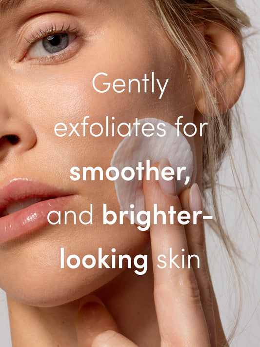 Glycolic Pads | 48 ml // 1.62 fl oz | Model Image 2 | Uncommon Beauty | Gently exfoliates for smoother, brighter-looking skin