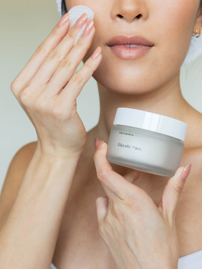 Glycolic Pads | Model Image | Uncommon Beauty