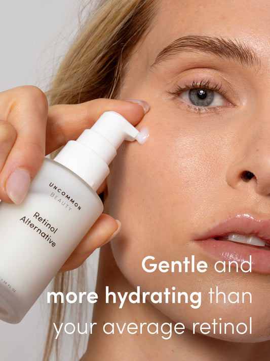 Retinol Alternative | Full Size / 1.35 fl oz | Model Image | Uncommon Beauty | Gentle and more hydrating than your average retinol