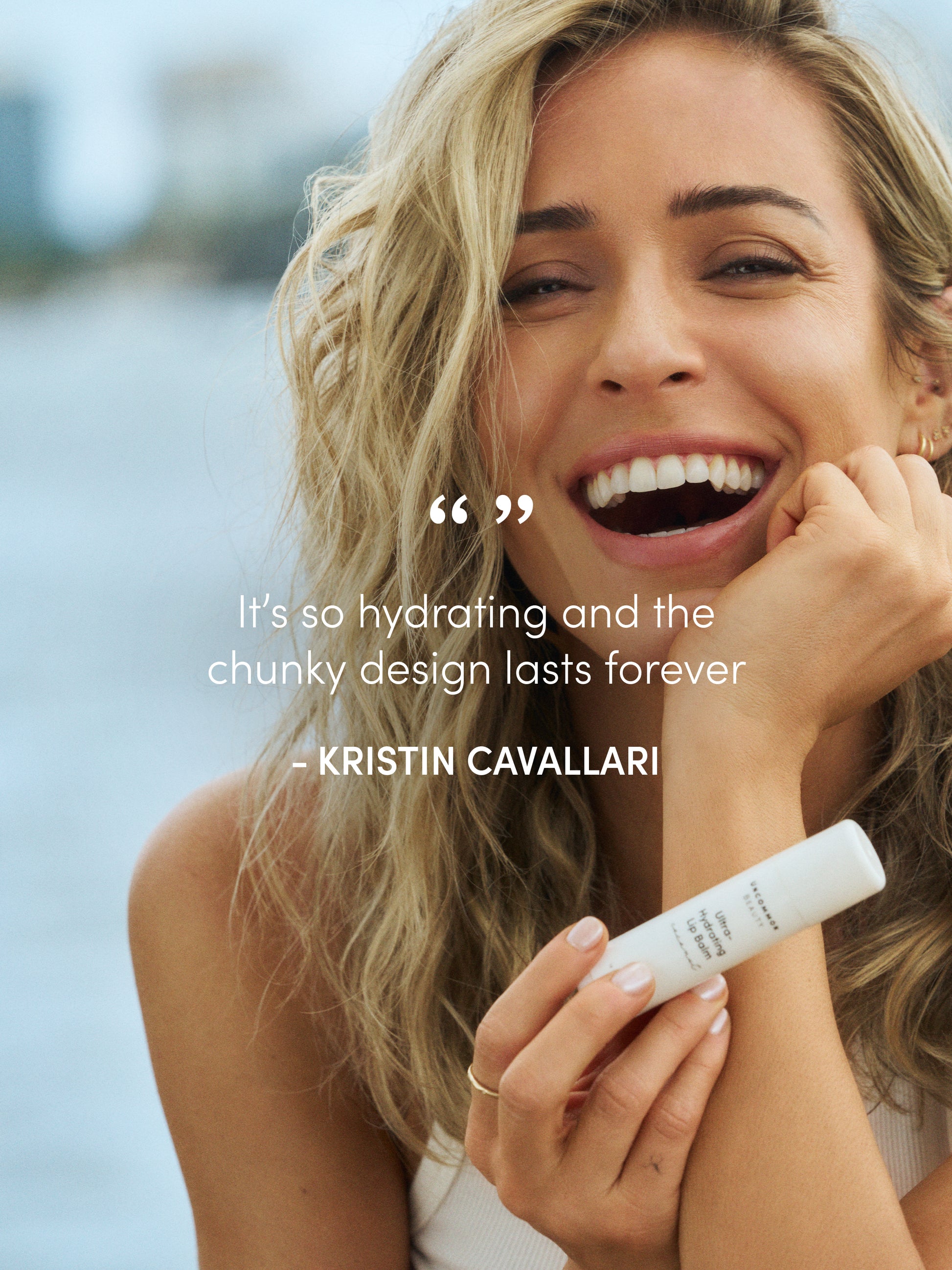 Ultra Hydrating Lip Balm | Mango / .56 OZ  | Lifestyle Image | Uncommon Beauty | "It's so hydrating and the chunky design lasts forever." - Kristin Cavallari