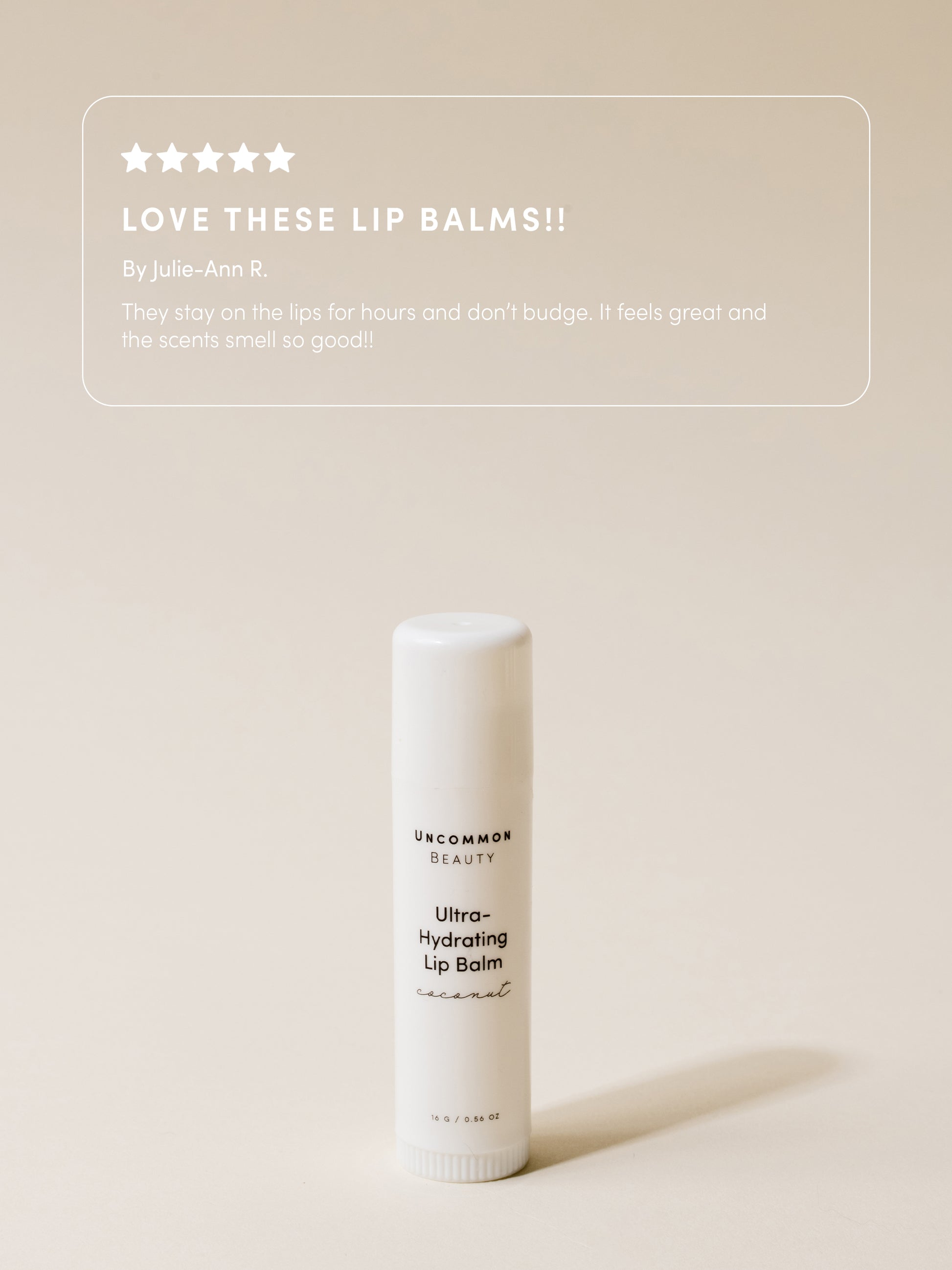 Ultra Hydrating Lip Balm | Mango / .56 OZ | Review Image | Uncommon Beauty | Love these lip balms!! By Julie-Ann R. They stay on the lips for hours and don't budge. It feels great and the scents smell so good!!