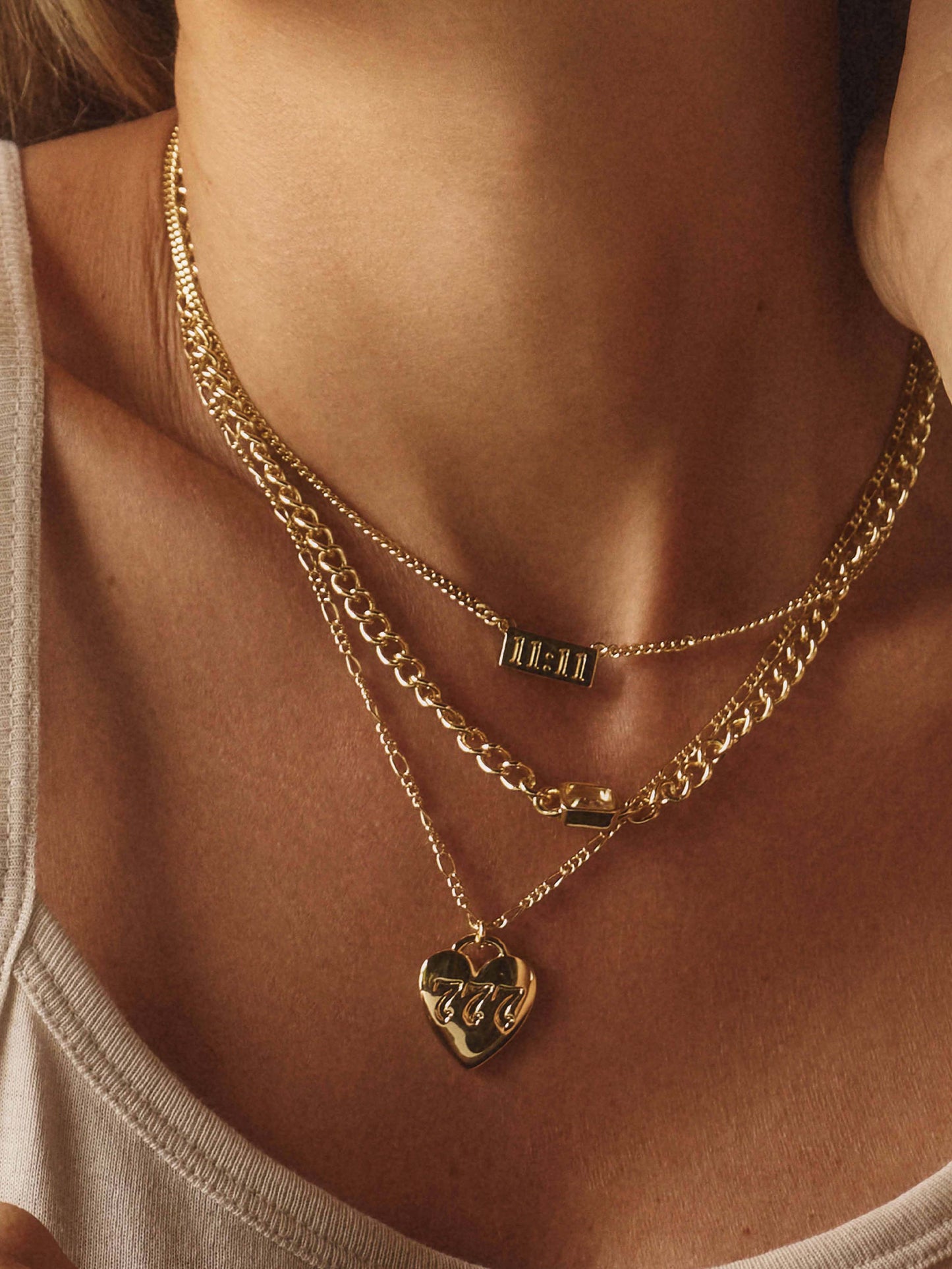Lucky Girl Necklace Stack | Gold | Campaign Image | Uncommon James