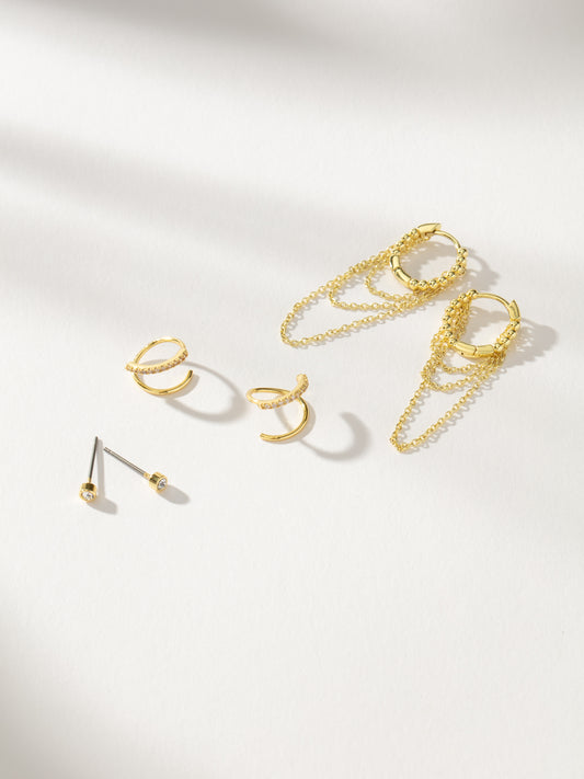 Cool Girl Earring Set | Gold | Product Image | Uncommon James