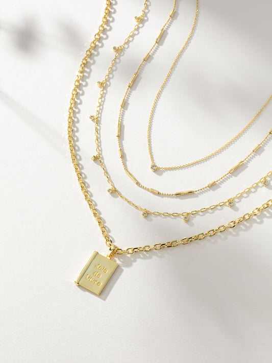 Daydreaming Chain Necklace Stack | Gold | Campaign Image | Uncommon James