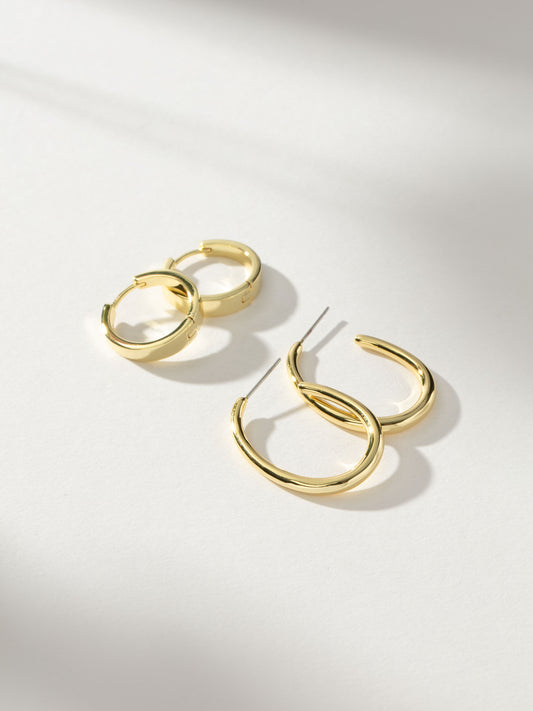 Double the Hoops Earring Set | Gold | Campaign Image | Uncommon James