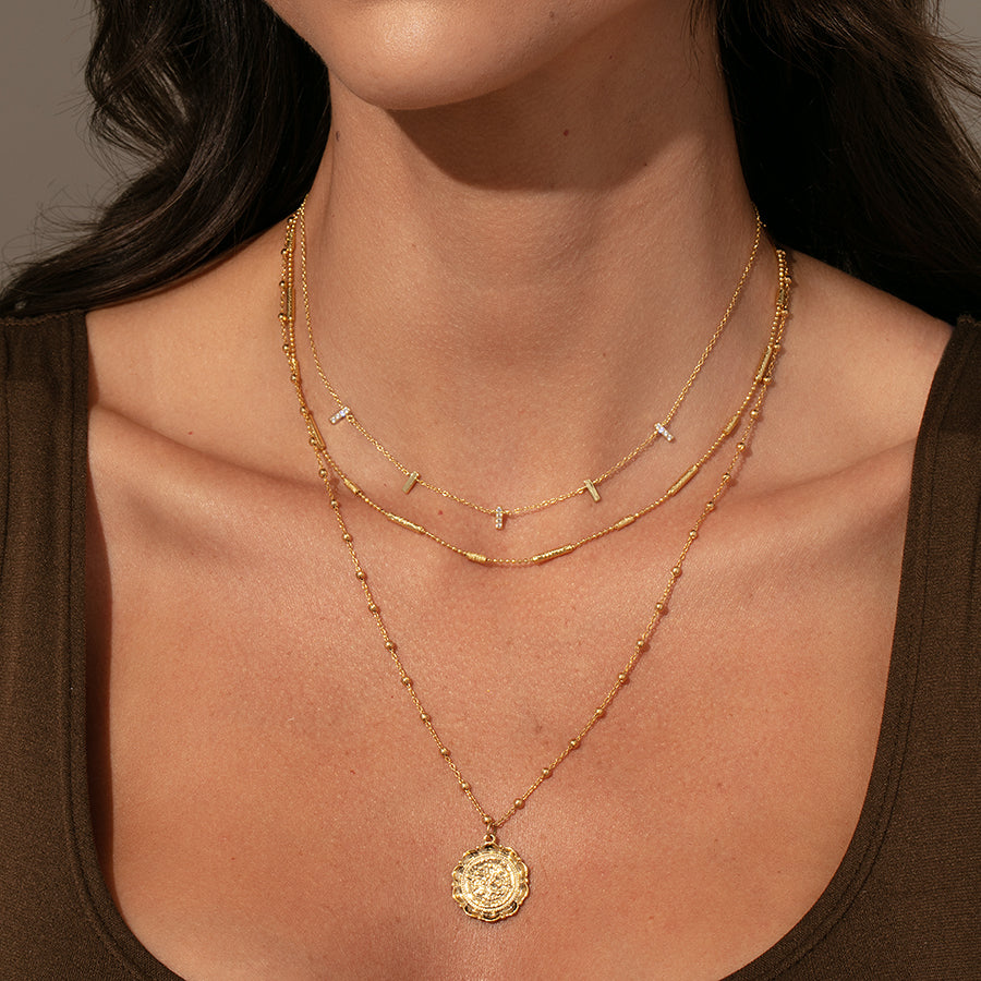 Intricate Chain Necklace Set | Gold | Model Image | Uncommon James