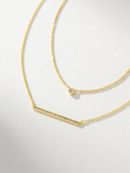 ["Simple Shine Pavé Necklace Stack ", " Gold ", " Product Image ", " Uncommon James"]