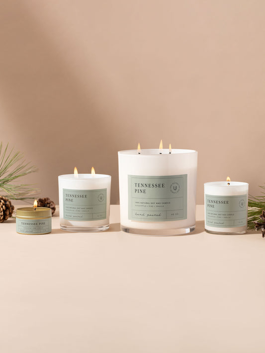 Tennessee Pine Candle | 4 OZ 10 OZ 16 OZ 48OZ | Group Image | Uncommon Lifestyle