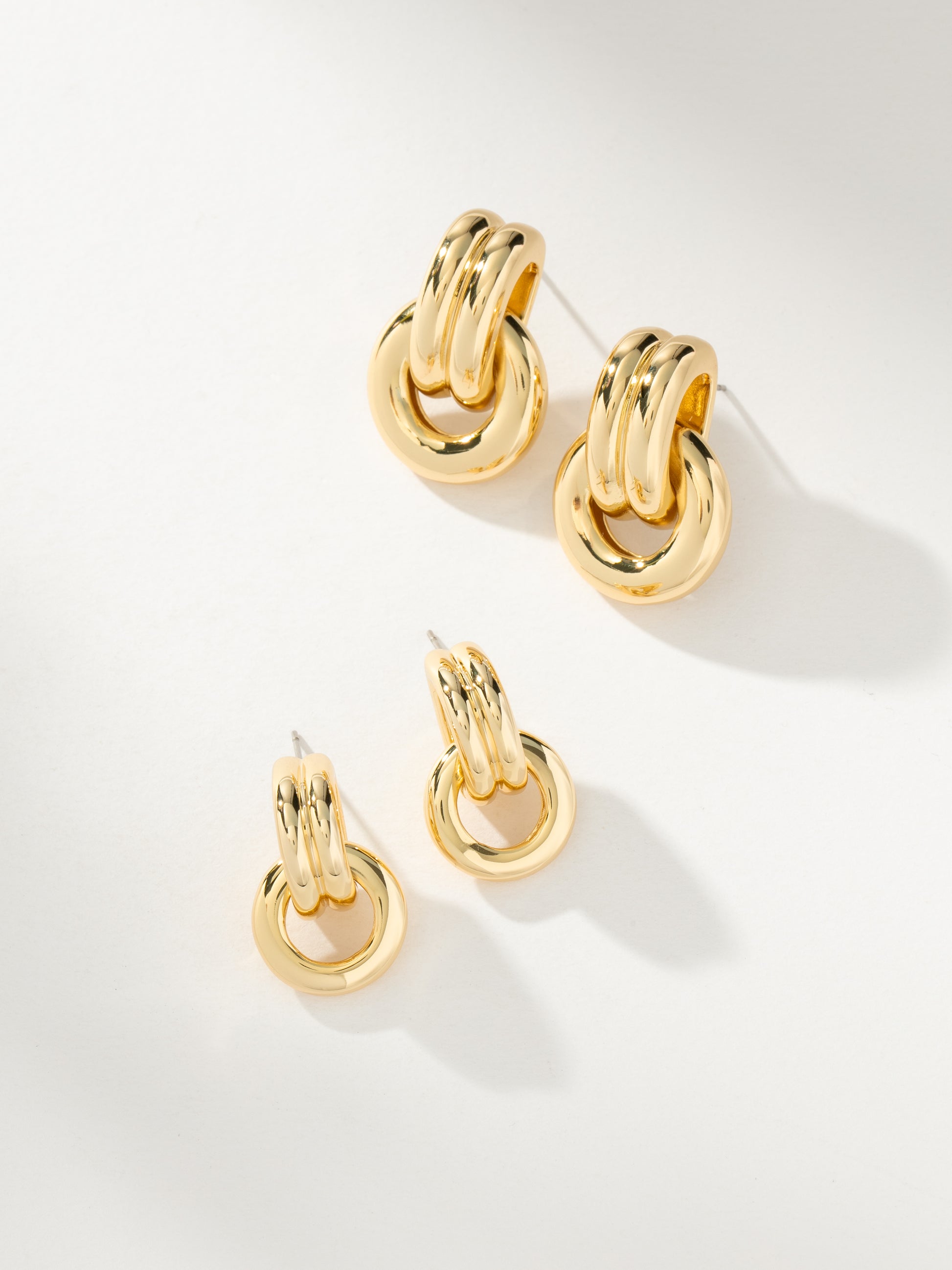 Knotted Hoop Earrings | Gold S Gold L | Group Image | Uncommon James