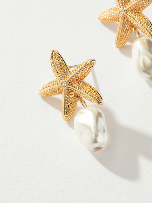 Starfish Pearl Earrings