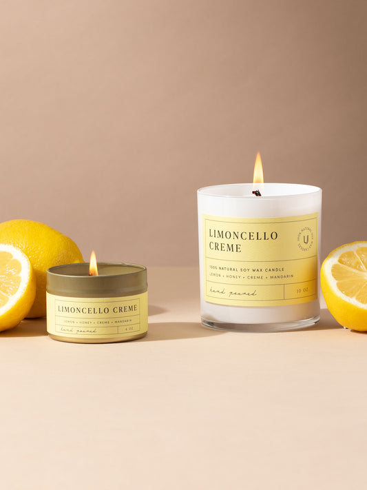 Limoncello Creme Candle | 10 OZ 4 OZ | Group Image | Uncommon Lifestyle