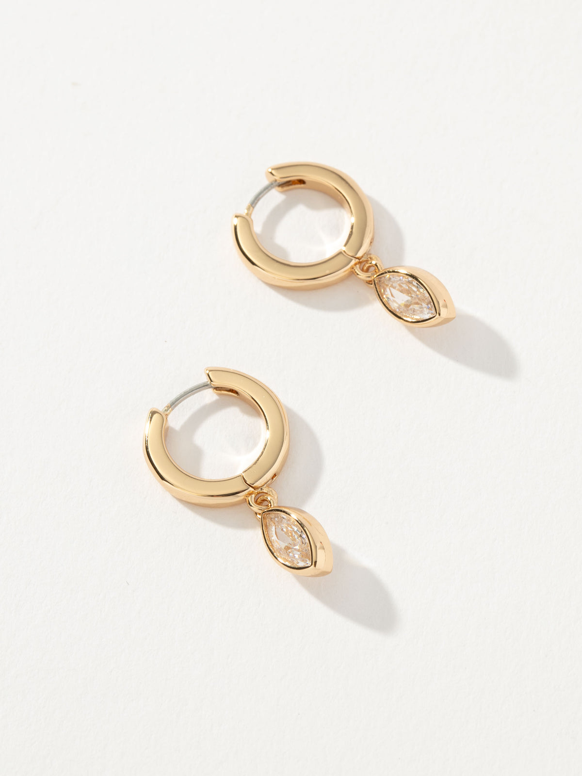 Marquise Dangle Huggie Earrings