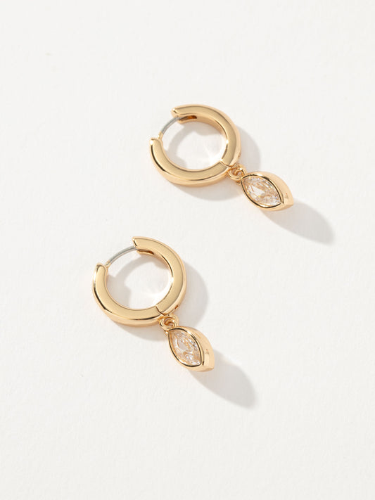 Marquise Dangle Huggie Earrings