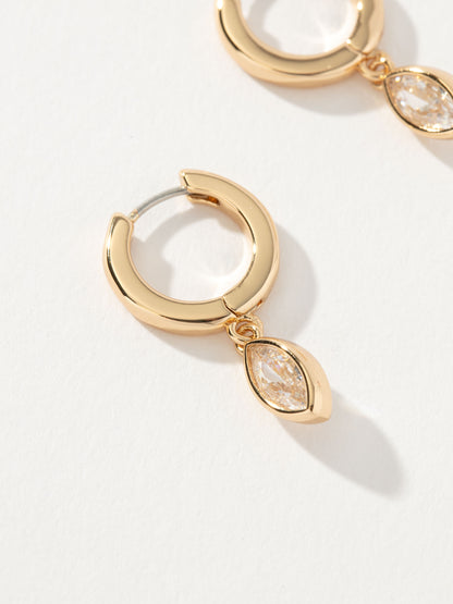 ["Marquise Dangle Huggie Earrings"]