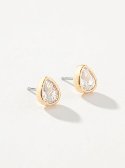 ["Pear Stud Earrings ", " Gold Medium ", " Product Image ", " Uncommon James"]