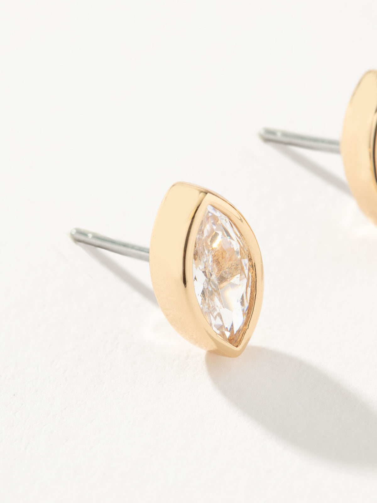 Marquise Stud Earrings | Gold Medium | Product Image 2 | Uncommon James