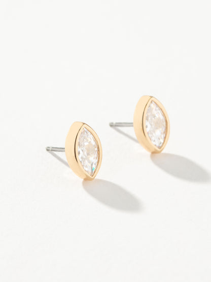["Marquise Stud Earrings ", " Gold Medium ", " Product Image ", " Uncommon James"]