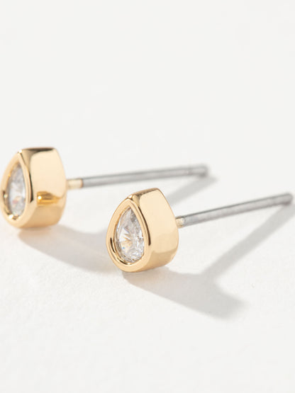 ["Pear Stud Earrings ", " Gold Small ", " Product Image 2 ", " Uncommon James"]