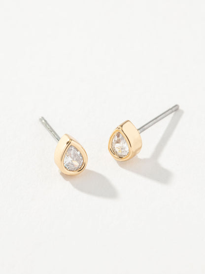 Pear Stud Earrings | Gold Small | Product Image | Uncommon James