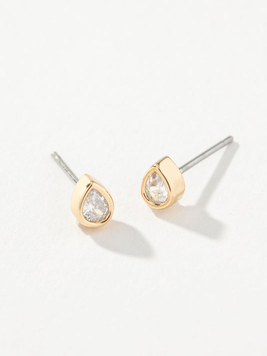 Pear Stud Earrings | Gold Small | Product Image | Uncommon James