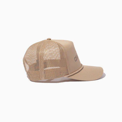 ["Charleston Trucker Hat ", " Beige ", " Product Detail Image ", " Uncommon Lifestyle"]