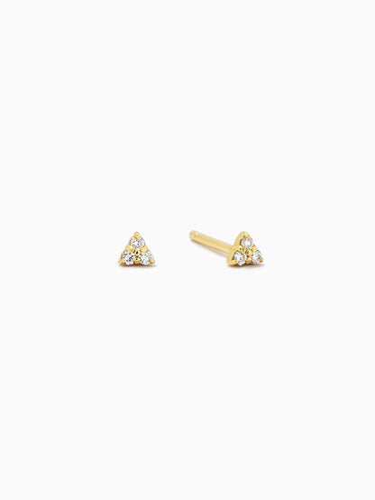 ["Triangle Diamond Vermeil Stud Earrings ", " Gold Vermeil ", " Product Detail Image ", " Uncommon James"]