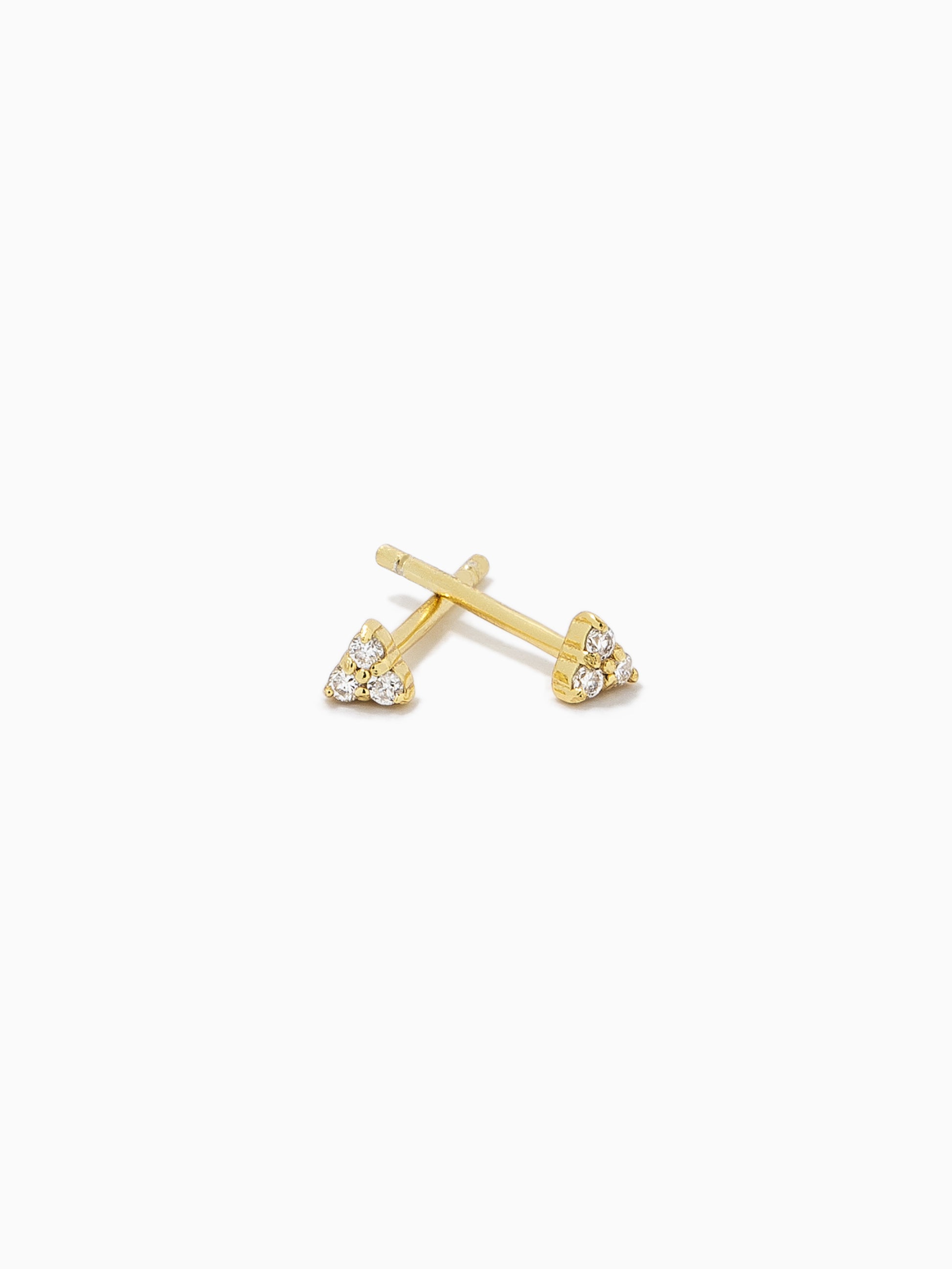 Triangle Diamond Vermeil Stud Earrings | Gold Vermeil | Product Detail Image 2 | Uncommon James