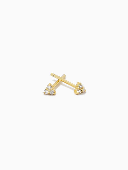 ["Triangle Diamond Vermeil Stud Earrings ", " Gold Vermeil ", " Product Detail Image 2 ", " Uncommon James"]