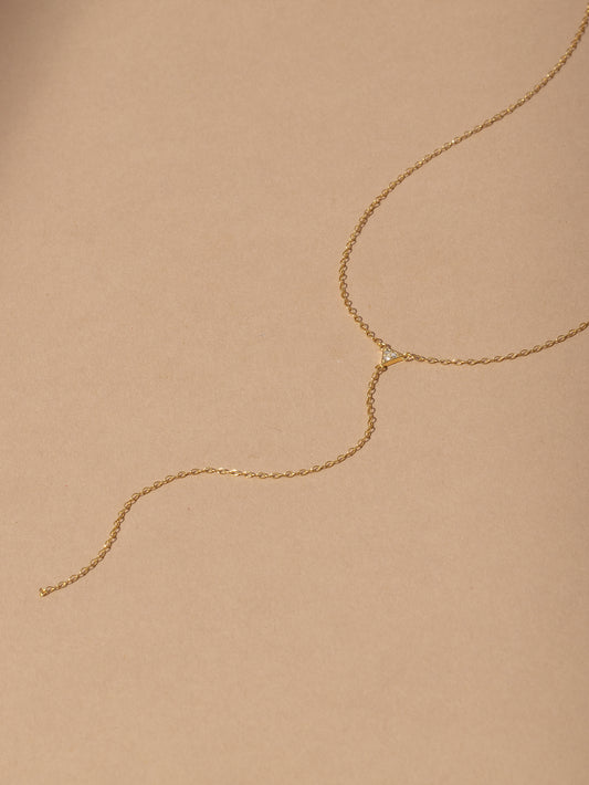 Triangle Diamond Vermeil Lariat Necklace | Gold Vermeil | Product Image | Uncommon James