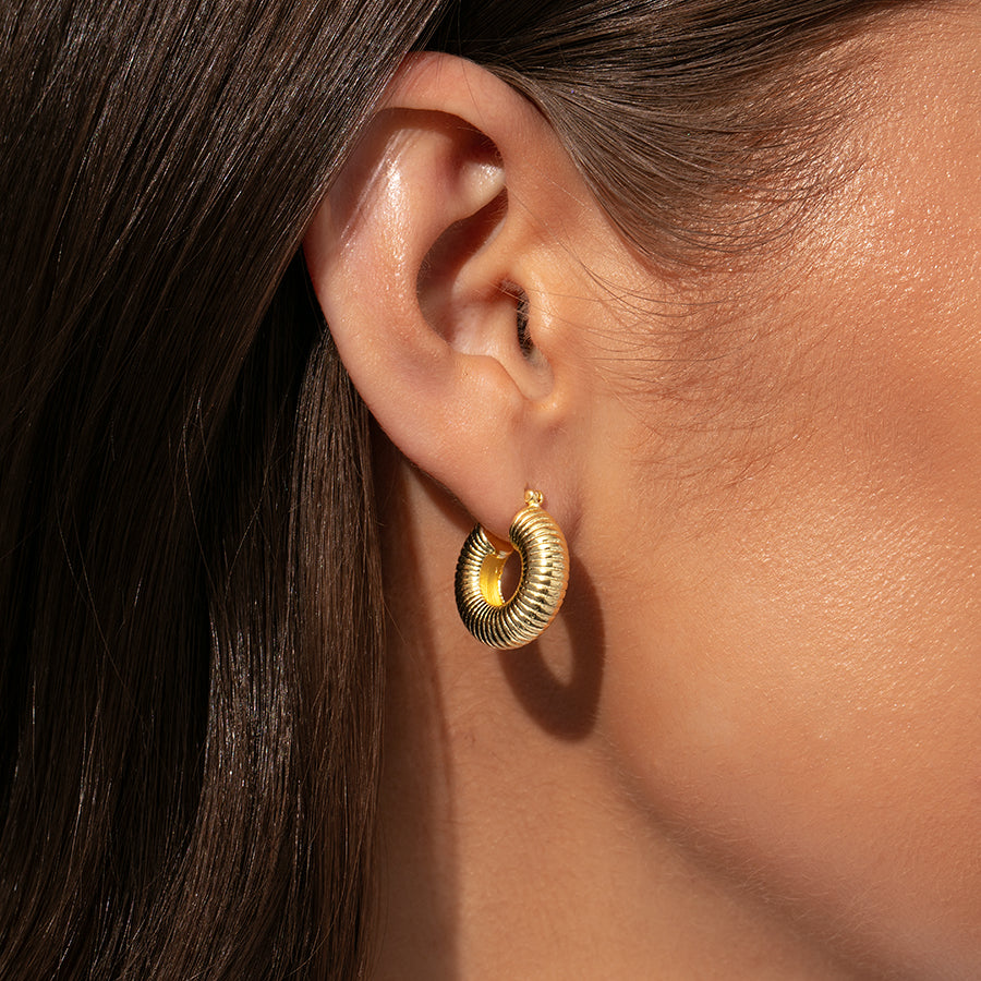 Bold Vermeil Hoop Earrings | Gold Vermeil | Model Image 2 | Uncommon James
