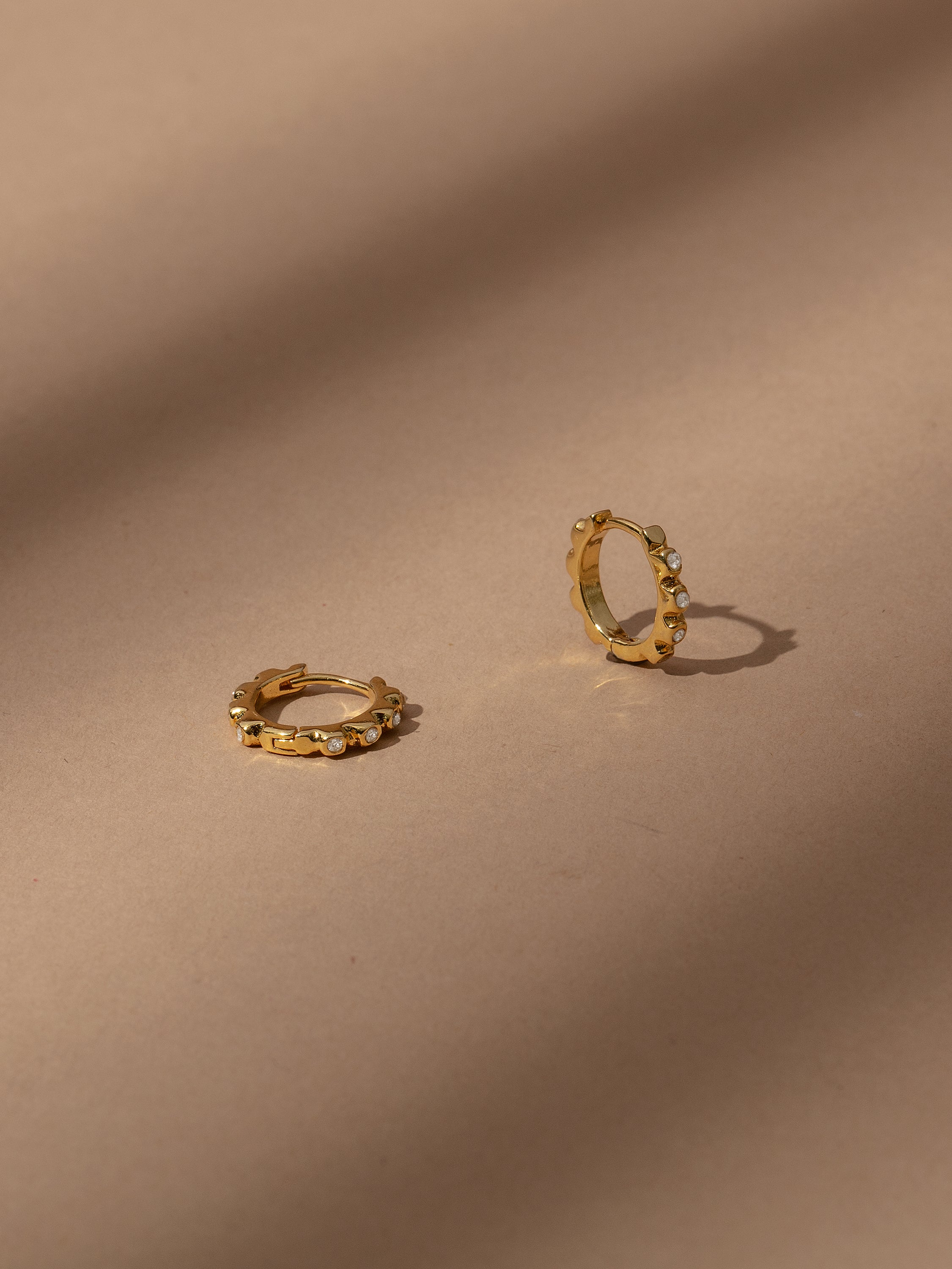 18k Gold Diamond Pave Vermeil Huggie Earrings Uncommon James