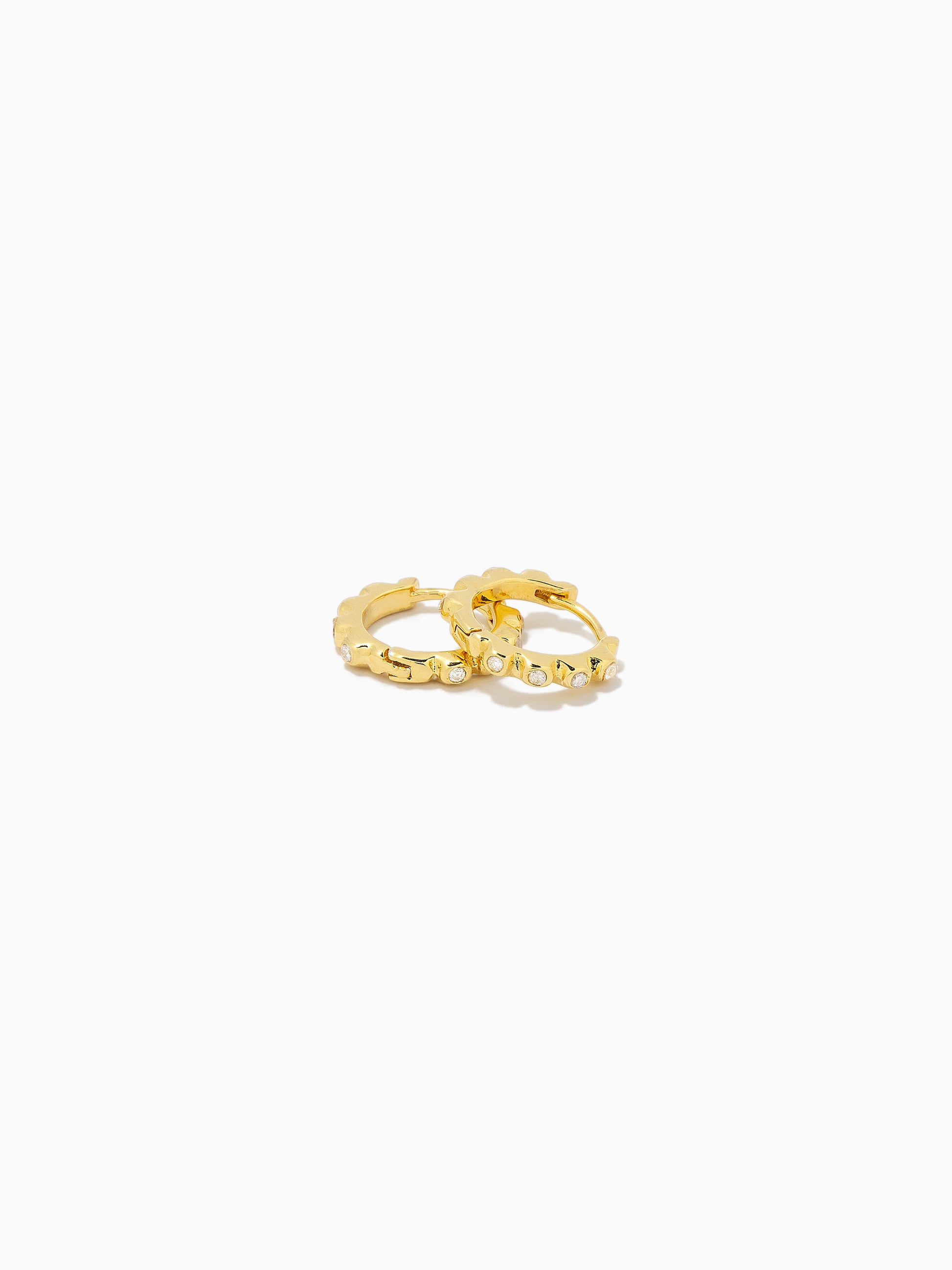 Diamond Pavé Vermeil Huggies | Gold Vermeil | Product Detail Image | Uncommon James