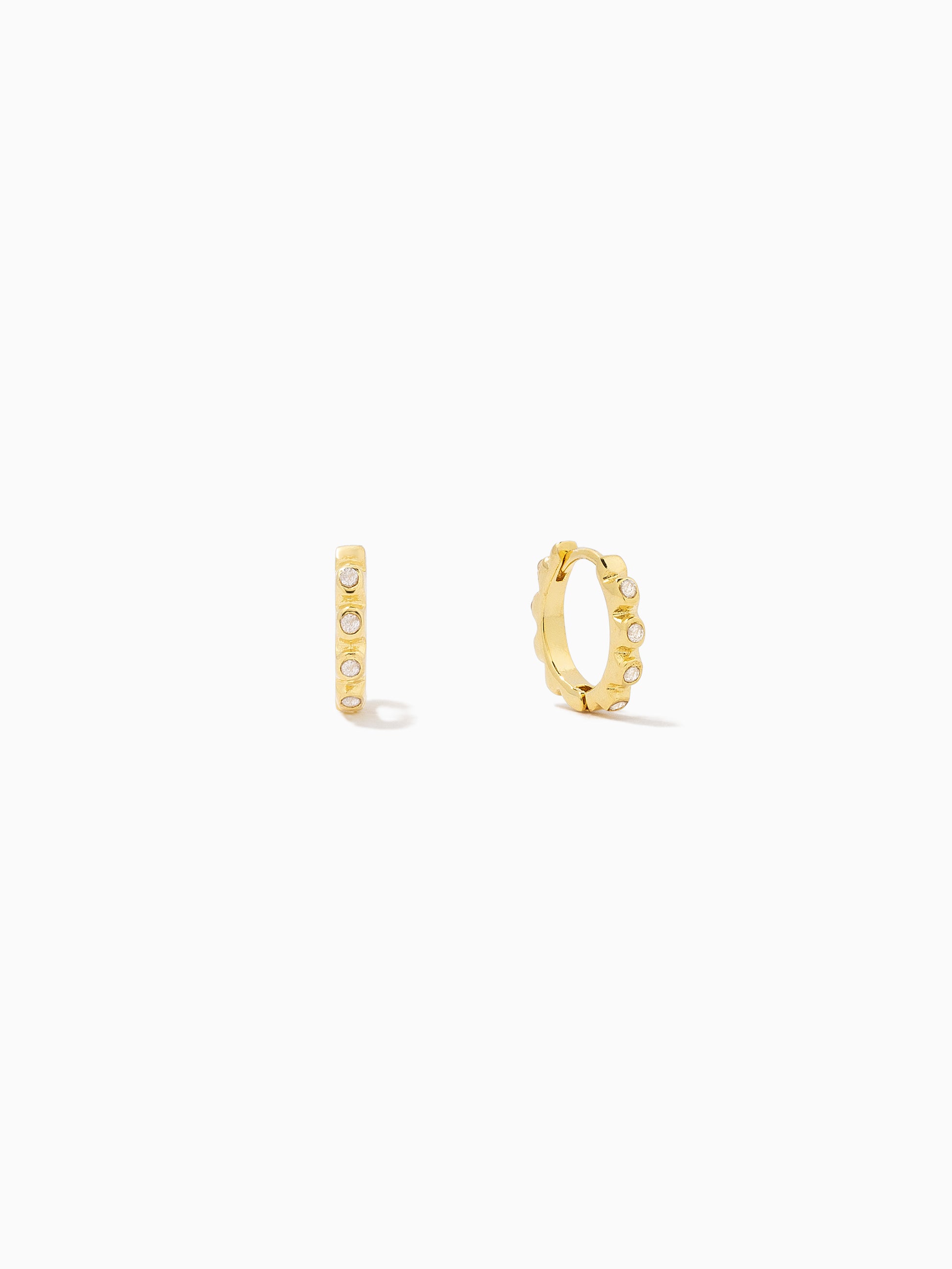 Diamond Pavé Vermeil Huggies | Gold Vermeil | Product Detail Image 2 | Uncommon James